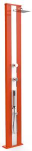 Doccia Solare da Esterno Giardino 40L Miscelatore e Doccetta Mobile Arkema Dada S Fascia Inox Arancione