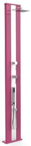 Doccia Solare da Esterno Giardino 40L Miscelatore e Doccetta Mobile Arkema Dada S Fascia Inox Fuxia
