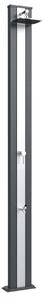 Doccia Solare da Esterno Giardino 30L Miscelatore e Lavapiedi Arkema Spring S Fascia Inox Grigio An