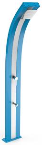Doccia Solare da Esterno Giardino 40L Miscelatore e Lavapiedi Arkema Dada Fascia Inox Blu