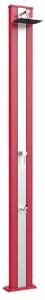 Doccia Solare da Esterno Giardino 30L Miscelatore e Lavapiedi Arkema Spring S Fascia Inox Cherry