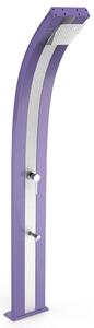 Doccia Solare da Esterno Giardino 40L Miscelatore e Lavapiedi Arkema Dada Fascia Inox Viola