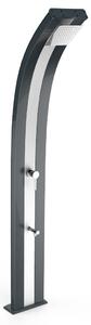 Doccia Solare da Esterno Giardino 40L Miscelatore e Lavapiedi Arkema Dada Fascia Inox Grigio Antracite