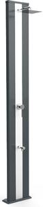 Doccia Solare da Giardino 40L Miscelatore e Lavapiedi Arkema Dada S Grigio Antracite Inox