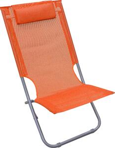Sedia Mare Spiaggina Pieghevole 68x48x72 cm con Cuscino in Acciaio e Textilene Arancione