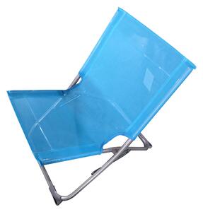 Sedia Mare Spiaggina Pieghevole 55x45x52 cm in Acciaio e Tessuto Oxford Blu
