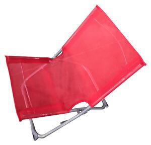 Sedia Mare Spiaggina Pieghevole 55x45x52 cm in Acciaio e Tessuto Oxford Rosso