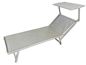 Lettino Prendisole da Giardino 186x60x38 cm in Alluminio e Textilene Grigio