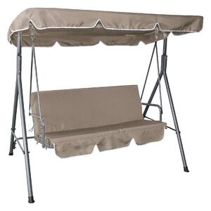 Dondolo 3 Posti da Giardino 172x112x152 cm in Acciaio e Poliestere Beige