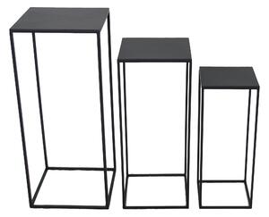 Set 3 Portavasi in Metallo Nero
