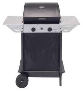 Barbecue a Gas GPL 2 Bruciatori 2 Ripiani Laterali Nero