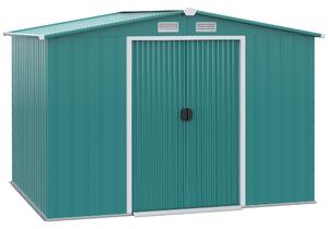 Casetta Box da Giardino 260x206x179 cm in Acciaio Verde