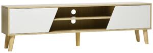 Mobile TV fino a 65” 150x30x42 cm in Legno truciolare Bianco e Legno