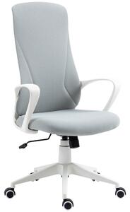 Sedia Poltrona Direzionale da Ufficio 62x56x110-119,5 cm in Tessuto Elastico Grigio Chiaro