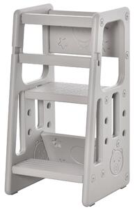 Scaletta per Bambini 3 Livelli 47x47x90 cm in HDPE Grigio