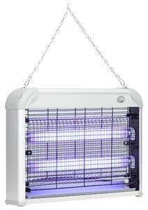 Zanzariera Elettrica 2 Lampade 20W in ABS e Metallo Bianca