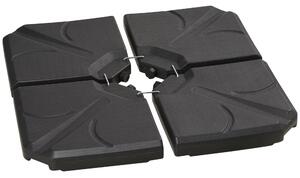 Base per Ombrellone da Giardino 103x103x8,3 cm 72 Kg Riempibile con Acqua o Sabbia in HDPE Nero