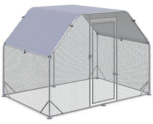 Recinto per Galline 280x190x195 cm con Copertura in Acciaio
