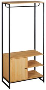 Mobile per Ingresso Appendiabiti Scarpiera 80x40x180 cm in Acciaio e Legno Naturale