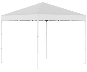 Gazebo Pieghevole da Giardino 2,45x2,45m in Acciaio e Tessuto Oxford Bianco