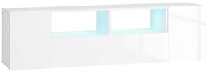 Mobile TV Fino a 60" 137x35x42 cm in Legno Truciolare Bianco Lucido