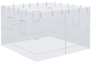 Pareti per Gazebo 3 Pezzi 300x195 cm in Rete di Nylon Bianco