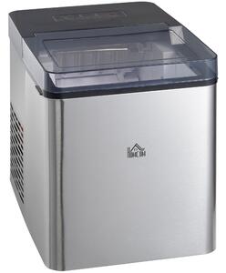 Macchina del Ghiaccio Autopulente 2,1 Litri con 2 Dimensioni di Cubetti Grigia