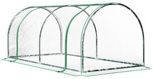 Serra da Giardino a Tunnel 200x100x80 cm In Acciaio e PVC Trasparente e Verde
