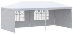 Tendostruttura da Giardino Pieghevole 5,83x2,95 m con Pannelli Rimovibili Bianco