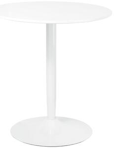 Tavolino Ø70x75 cm in MDF e Acciaio Bianco
