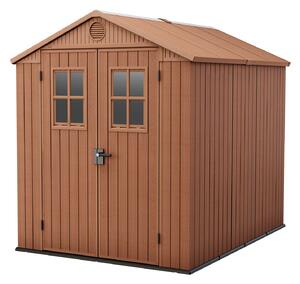 Casetta da Giardino Porta Attrezzi 190x244x221 cmin Evotech+ Keter Darwin 6x8 Marrone