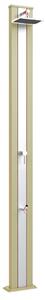 Doccia Solare da Esterno Giardino 30L Miscelatore e Lavapiedi Arkema Spring S Fascia Inox Champagne Bronze