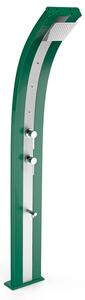 Doccia Solare da Giardino 40L Miscelatore Nebulizzatore e Lavapiedi Arkema Dada Fascia Inox Verde Scuro