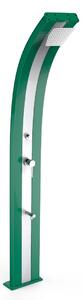 Doccia Solare da Giardino 40L Miscelatore Temporizzato e Lavapiedi Arkema Dada Fascia Inox Verde