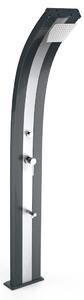 Doccia Solare da Giardino 40L Miscelatore Temporizzato e Lavapiedi Arkema Dada Fascia Inox Antracite