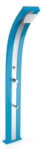 Doccia Solare da Giardino 40L Miscelatore Temporizzato e Lavapiedi Arkema Dada Fascia Inox Light Blu
