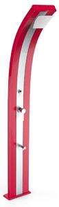 Doccia Solare da Giardino 40L Miscelatore Temporizzato e Lavapiedi Arkema Dada Fascia Inox Cherry