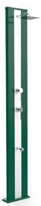 Doccia Solare da Giardino 40L Miscelatore Nebulizzatore e Lavapiedi Arkema Dada S Fascia Inox Verde scuro