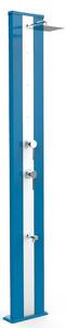 Doccia Solare da Giardino 40L Miscelatore Nebulizzatore e Lavapiedi Arkema Dada S Fascia Inox Light Blu