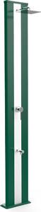 Doccia Solare da Giardino 40L Miscelatore e Lavapiedi Arkema Dada S Fascia Inox Verde Scuro