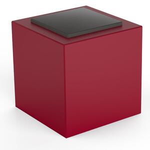 Pouf da Giardino 50x50 cm con Cuscino in Resina Arkema Iris Comfort Cherry