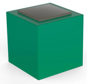 Pouf da Giardino 50x50 cm con Cuscino in Resina Arkema Iris Comfort Verde Scuro
