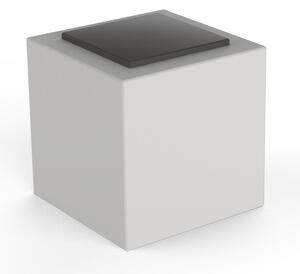 Pouf da Giardino 50x50 cm con Cuscino in Resina Arkema Iris Comfort Bianco