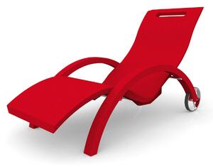 Lettino Chaise Longue da Esterno Giardino Inclinabile con Ruote Arkema Serendipity Ruby