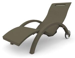 Lettino Chaise Longue da Esterno Giardino Inclinabile con Ruote Arkema Serendipity Dove Grey