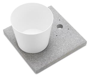 Base con Vaschetta per Fontane con Ghiera Grande 40x40x5 cm in Cemento Belfer 42/BSE/3 Bianco