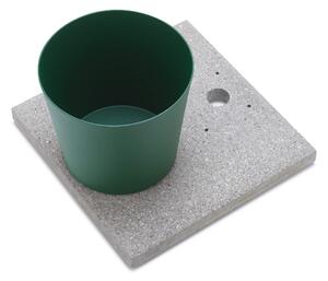 Base con Vaschetta per Fontane con Ghiera Grande 40x40x5 cm in Cemento Belfer 42/BSE/3 Verde
