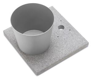 Base con Vaschetta per Fontane con Ghiera Grande 40x40x5 cm in Cemento Belfer 42/BSE/3 Alluminio