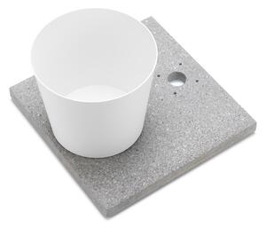 Base con Vaschetta per Fontane con Ghiera Piccola 40x40x5 cm in Cemento Belfer 42/BSE/4 Bianco