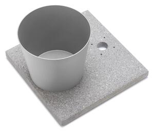 Base con Vaschetta per Fontane con Ghiera Piccola 40x40x5 cm in Cemento Belfer 42/BSE/4 Alluminio